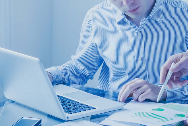 Person working on laptop